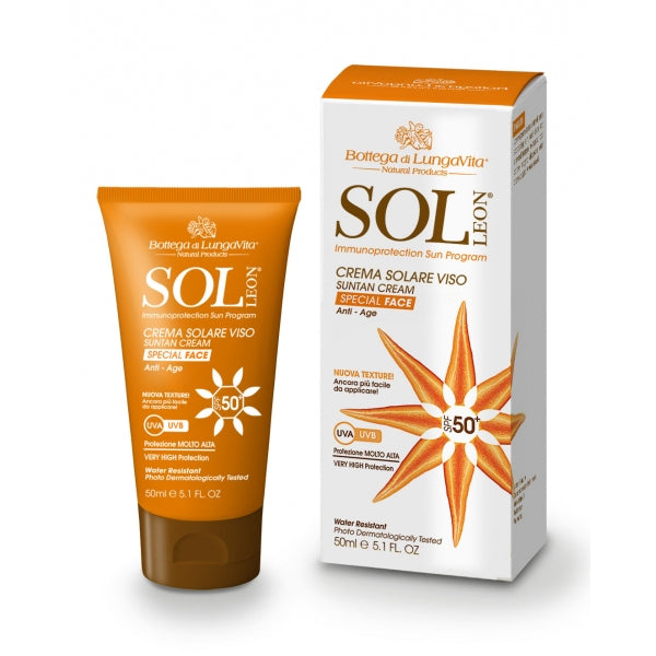 SOL Léon - Sun Protection Face Cream SPF50 - Anti-age (50ml) - €16.90 - stepstones-health.nl